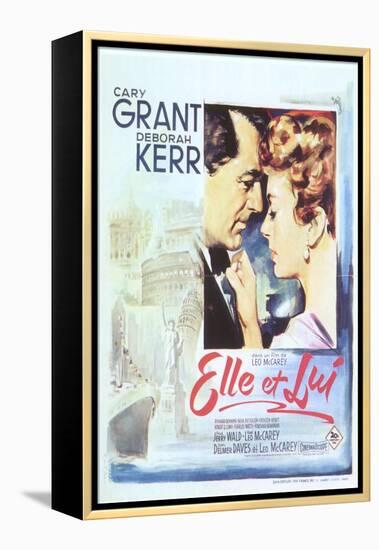 An Affair to Remember, Spanish Movie Poster, 1957-null-Framed Stretched Canvas