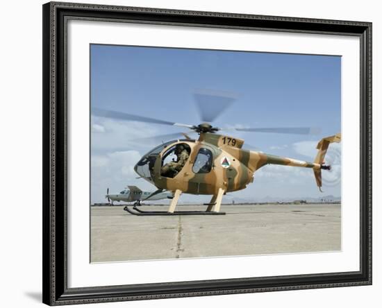 An Afghan Air Force MD-530F Helicopter at Shindand Air Base-Stocktrek Images-Framed Photographic Print