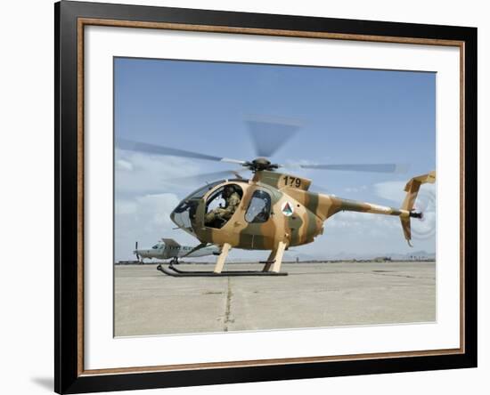 An Afghan Air Force MD-530F Helicopter at Shindand Air Base-Stocktrek Images-Framed Photographic Print