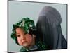 An Afghan Mother Waits with Her Daughter Before Attending Medical Care-null-Mounted Photographic Print