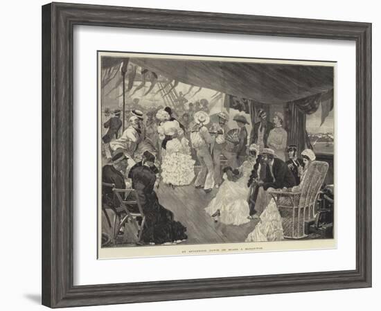 An Afternoon Dance on Board a Man-Of-War-Richard Caton Woodville II-Framed Giclee Print