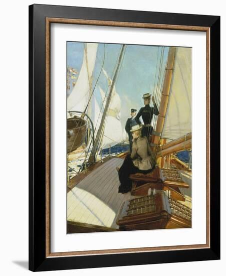 An Afternoon on the Sailing Boat-Albert Lynch-Framed Giclee Print