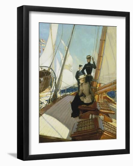 An Afternoon on the Sailing Boat-Albert Lynch-Framed Giclee Print