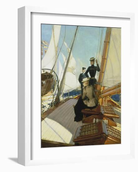 An Afternoon on the Sailing Boat-Albert Lynch-Framed Giclee Print