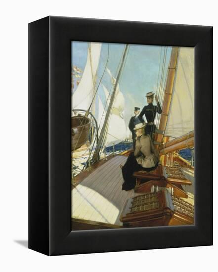 An Afternoon on the Sailing Boat-Albert Lynch-Framed Premier Image Canvas