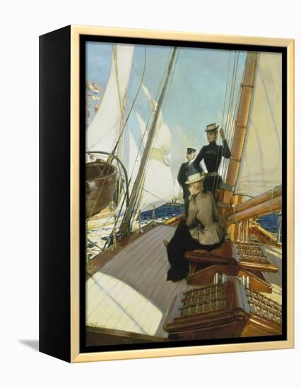 An Afternoon on the Sailing Boat-Albert Lynch-Framed Premier Image Canvas