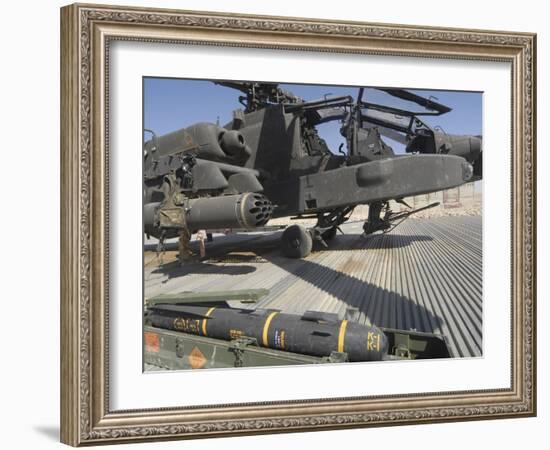 An AGM-114 Hellfire Missile Is Ready to Be Loaded onto an AH-64 Apache-Stocktrek Images-Framed Photographic Print