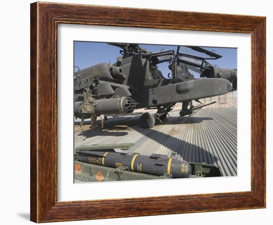 An AGM-114 Hellfire Missile Is Ready to Be Loaded onto an AH-64 Apache-Stocktrek Images-Framed Photographic Print