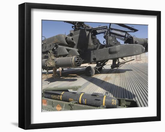 An AGM-114 Hellfire Missile Is Ready to Be Loaded onto an AH-64 Apache-Stocktrek Images-Framed Photographic Print