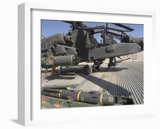 An AGM-114 Hellfire Missile Is Ready to Be Loaded onto an AH-64 Apache-Stocktrek Images-Framed Photographic Print