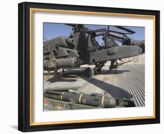 An AGM-114 Hellfire Missile Is Ready to Be Loaded onto an AH-64 Apache-Stocktrek Images-Framed Photographic Print