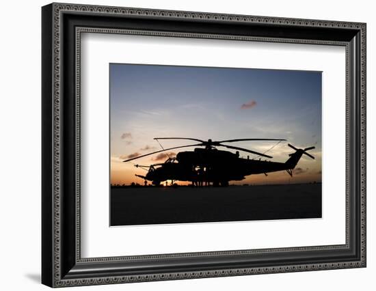 An Ah-2 Sabre at Sunset in Natal, Brazil-Stocktrek Images-Framed Photographic Print