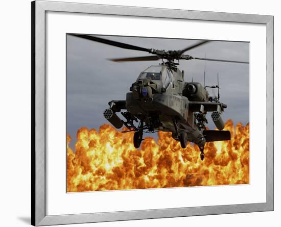 An AH-64D Apache Longbow During a Combined Arms Demonstration-Stocktrek Images-Framed Photographic Print