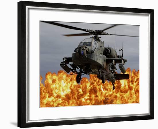 An AH-64D Apache Longbow During a Combined Arms Demonstration-Stocktrek Images-Framed Photographic Print