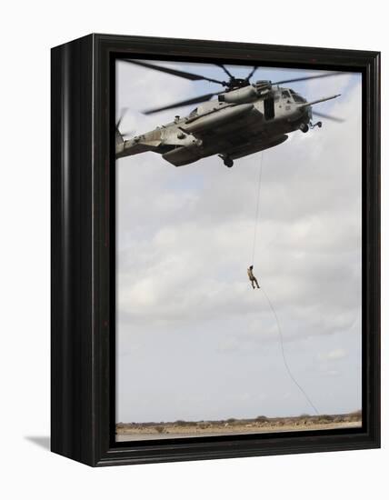 An Air Force Pararescueman Conducts a Combat Insertion and Extraction Exercise in Djibouti, Africa-null-Framed Premier Image Canvas