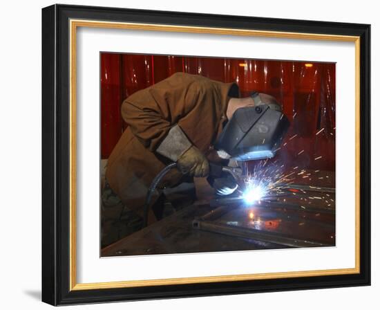 An Aircraft Metals Technician Welds Framework-Stocktrek Images-Framed Photographic Print