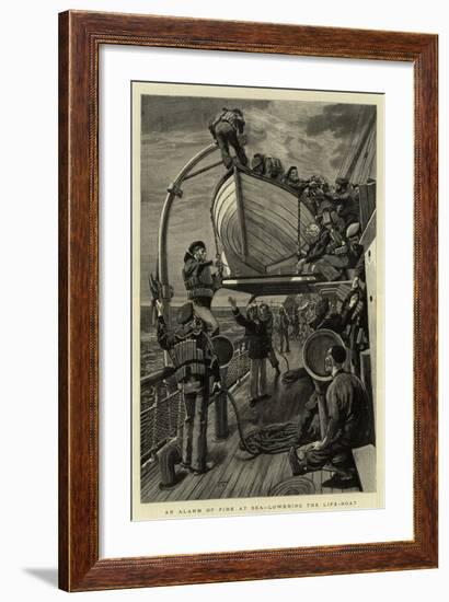 An Alarm of Fire at Sea, Lowering the Life-Boat-null-Framed Giclee Print