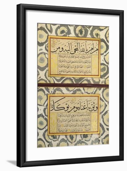 An Album of Calligraphy (Muraqqa), Ottoman, 19th Century (Manuscript on Card)-null-Framed Giclee Print