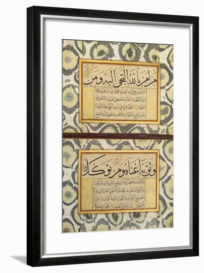 An Album of Calligraphy (Muraqqa), Ottoman, 19th Century (Manuscript on Card)-null-Framed Giclee Print