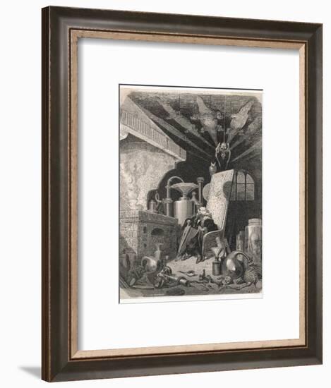 An Alchemist Anxiously Watches the Progress of His Work-Gustave Doré-Framed Photographic Print