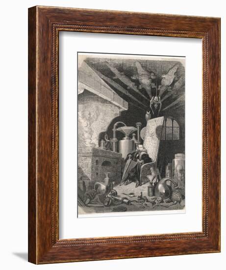 An Alchemist Anxiously Watches the Progress of His Work-Gustave Doré-Framed Photographic Print