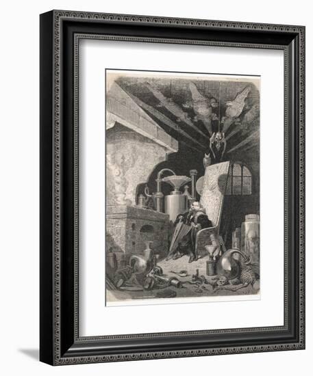 An Alchemist Anxiously Watches the Progress of His Work-Gustave Doré-Framed Photographic Print