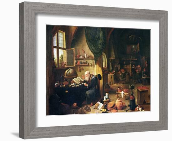 An Alchemist in His Workshop-David Teniers the Younger-Framed Giclee Print