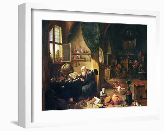 An Alchemist in His Workshop-David Teniers the Younger-Framed Giclee Print