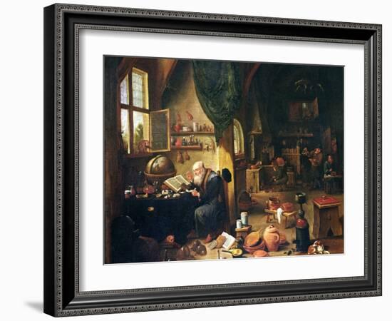 An Alchemist in His Workshop-David Teniers the Younger-Framed Giclee Print