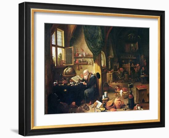 An Alchemist in His Workshop-David Teniers the Younger-Framed Giclee Print