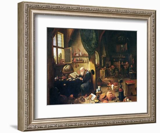 An Alchemist in His Workshop-David Teniers the Younger-Framed Giclee Print