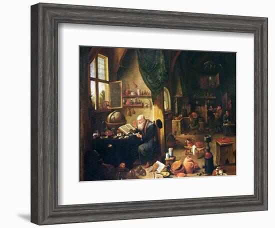 An Alchemist in His Workshop-David Teniers the Younger-Framed Giclee Print