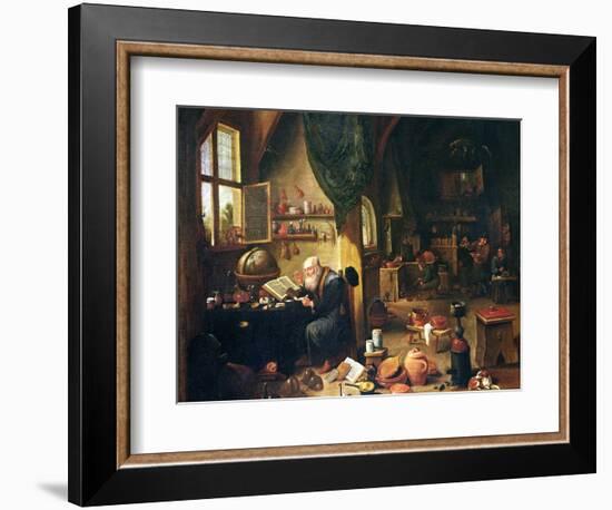 An Alchemist in His Workshop-David Teniers the Younger-Framed Giclee Print