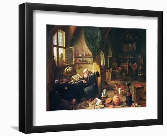 An Alchemist in His Workshop-David Teniers the Younger-Framed Giclee Print