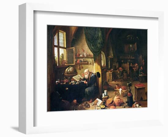 An Alchemist in His Workshop-David Teniers the Younger-Framed Giclee Print