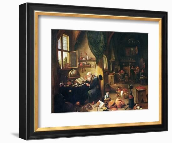 An Alchemist in His Workshop-David Teniers the Younger-Framed Giclee Print