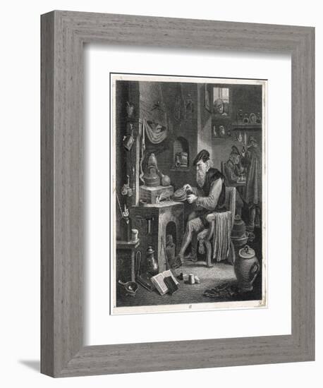 An Alchemist Obsessed with His Quest Works at His Furnace-David Teniers the Younger-Framed Art Print