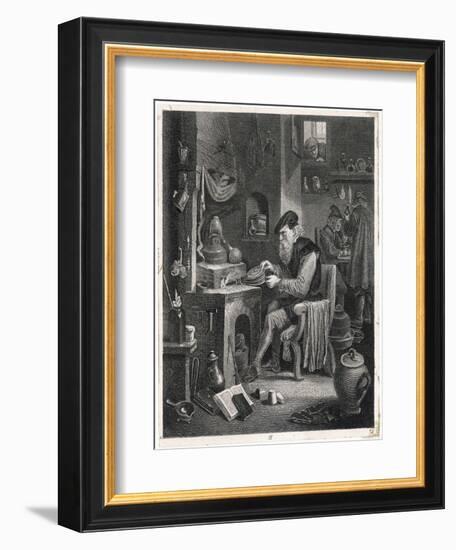 An Alchemist Obsessed with His Quest Works at His Furnace-David Teniers the Younger-Framed Art Print