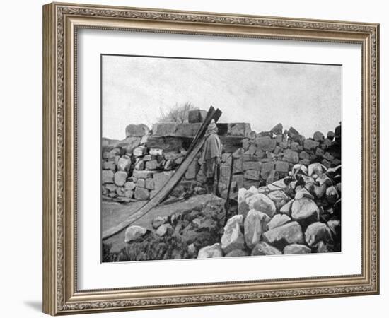 An Algerian Soldier on Sentry Duty, Artois, France, 1915-null-Framed Giclee Print