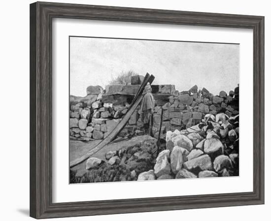 An Algerian Soldier on Sentry Duty, Artois, France, 1915-null-Framed Giclee Print