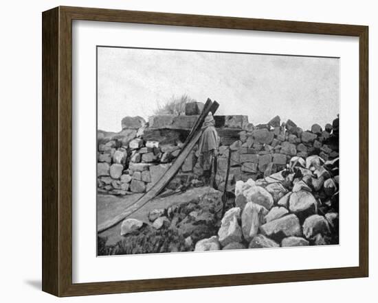 An Algerian Soldier on Sentry Duty, Artois, France, 1915-null-Framed Giclee Print