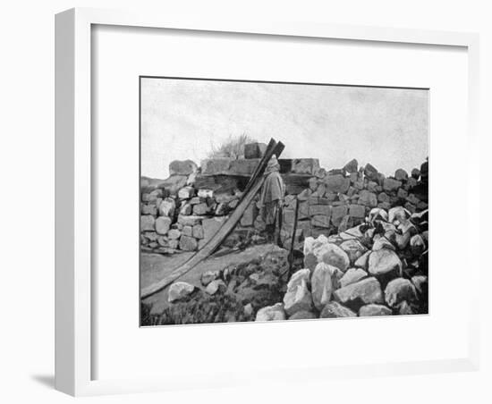 An Algerian Soldier on Sentry Duty, Artois, France, 1915-null-Framed Giclee Print