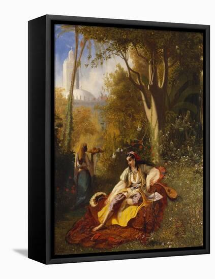 An Algerian Woman and Her Servant in a Garden-Charles Theodore Frere-Framed Premier Image Canvas