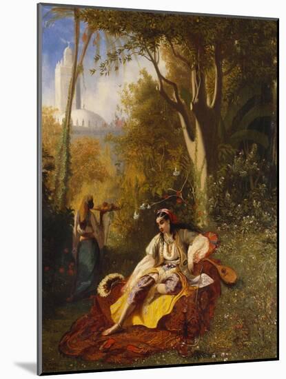 An Algerian Woman and Her Servant in a Garden-Charles Theodore Frere-Mounted Giclee Print