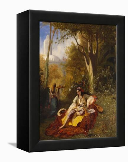 An Algerian Woman and Her Servant in a Garden-Charles Theodore Frere-Framed Premier Image Canvas