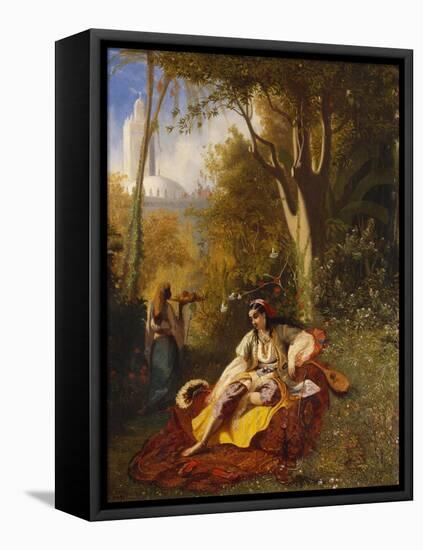 An Algerian Woman and Her Servant in a Garden-Charles Theodore Frere-Framed Premier Image Canvas