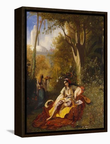 An Algerian Woman and Her Servant in a Garden-Charles Theodore Frere-Framed Premier Image Canvas