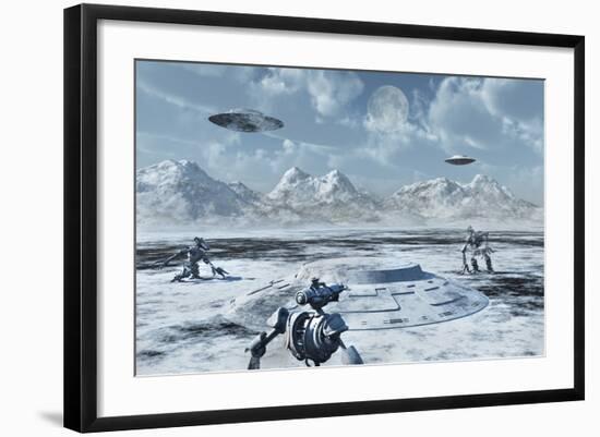 An Alien Base Located in the Antarctic-Stocktrek Images-Framed Art Print