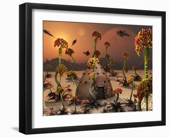 An Alien Landscape Where the Plants Reach Enormous Sizes-Stocktrek Images-Framed Photographic Print