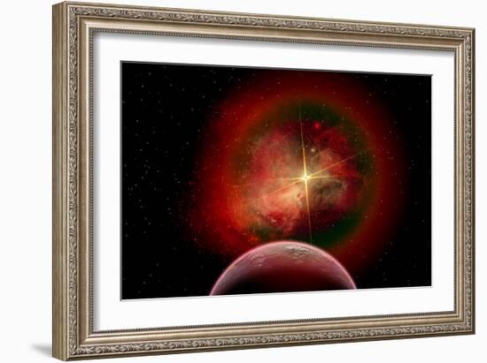 An Alien Planet and its Nebulous Sun-null-Framed Premium Giclee Print